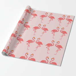 Papel De Presente Flamingo Love