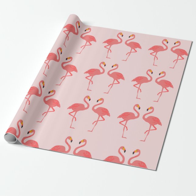Papel De Presente Flamingo Love (Desenrolado)