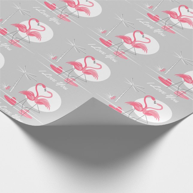 Papel De Presente Flamingo Love I Love You wraping paper (Ponta)
