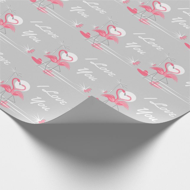 Papel De Presente Flamingo Love Side I Love You wraping paper (Ponta)