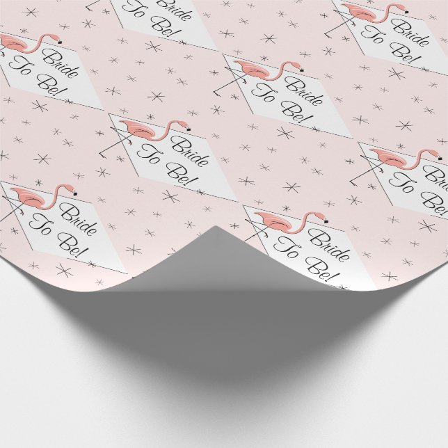 Papel De Presente Flamingo Pink diamante Bride to Be! embrulhando pa (Ponta)