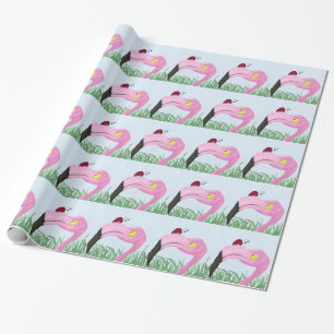 Papel De Presente Flamingo Rosa bonito