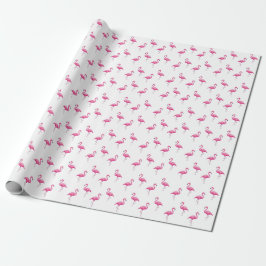 Papel De Presente Flamingo rosa - Tendência Chic Legal Branca Padrão
