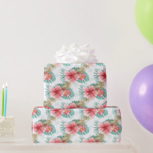 Papel De Presente Flamingo Rosa Tropical Pássaros Meninas Aniversári