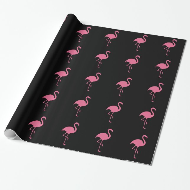 Papel De Presente Flamingo tropical na moda (Desenrolado)