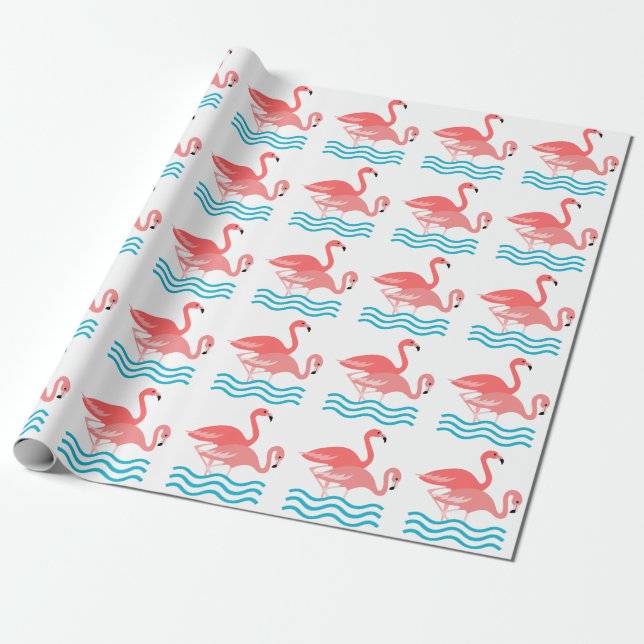 Papel De Presente Flamingos (Desenrolado)