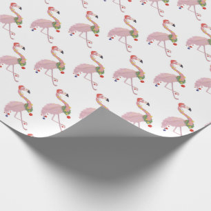 Papel De Presente Flamingos de Natal