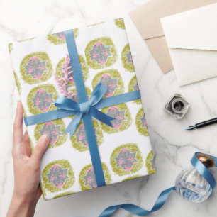 Papel De Presente Flamingos de praia Glam Pink Hanukkah