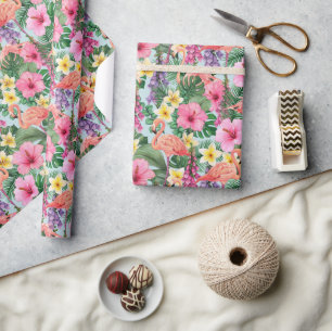 Papel De Presente Flamingos Rosa