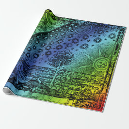 Papel De Presente Flammarion Heaven and Earth Engraving Trabalho de 