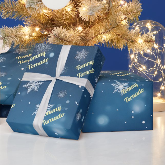 Papel De Presente Flatão de neve de queda personalizado (Feriados)