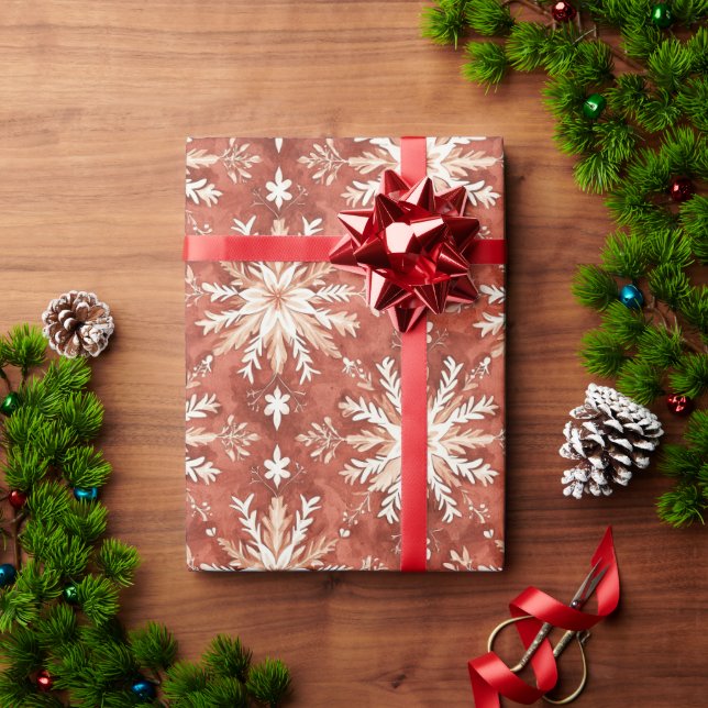 Papel De Presente Flauta de Neve Pintada Feriado Natal (Presente de Natal)
