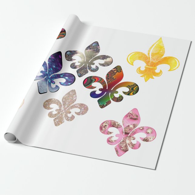 Papel De Presente Fleur de Lis (Desenrolado)