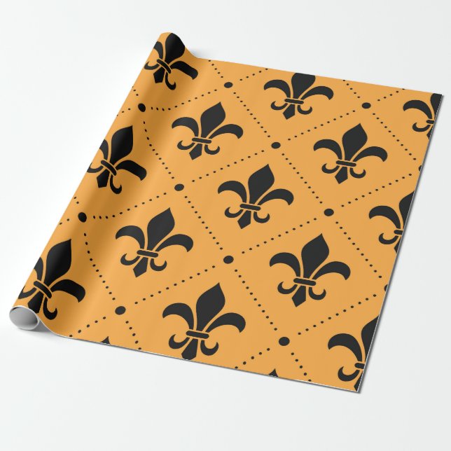 Papel De Presente Fleur De Lis Pattern (Desenrolado)