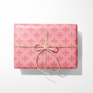 Papel De Presente Fleur-de-Lis rosa