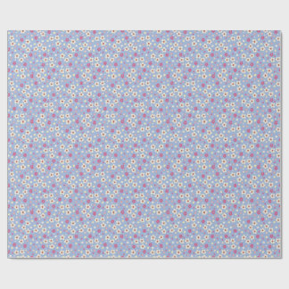 Papel De Presente fleurs printanières sur fond bleu