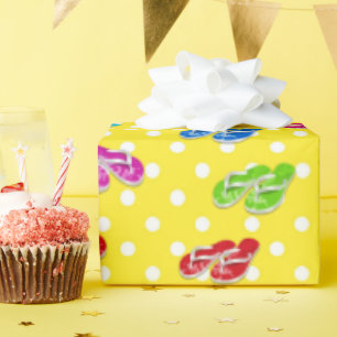 Papel De Presente Flip-flops no Bolinhas