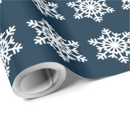 Papel De Presente Floco de neve azul de meia-noite