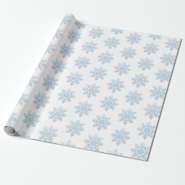 Papel De Presente Floco de neve branco claro azul