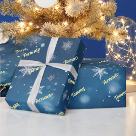 Papel De Presente Floco de Neve Caindo Personalizado