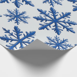 Papel De Presente ❄ Floco de Neve de Gelo Padrão de Geometria Sem Co