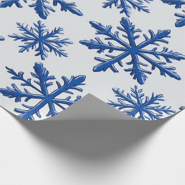 Papel De Presente ❄ Floco de Neve de Gelo Padrão de Geometria Sem Co (Ponta)