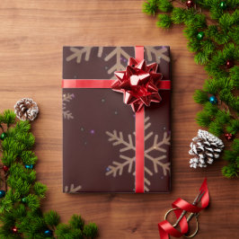 Papel De Presente Floco de Neve Elegante Natal Embrulho