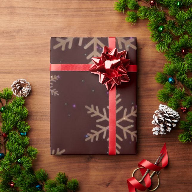Papel De Presente Floco de Neve Elegante Natal Embrulho (Presente de Natal)