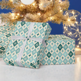 Papel De Presente Floco de neve Harlequin Azul MCM