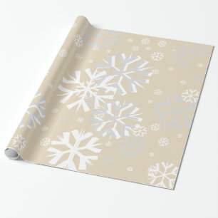 Papel De Presente Floco de Neve Natal Enrolado Papel-Cerco