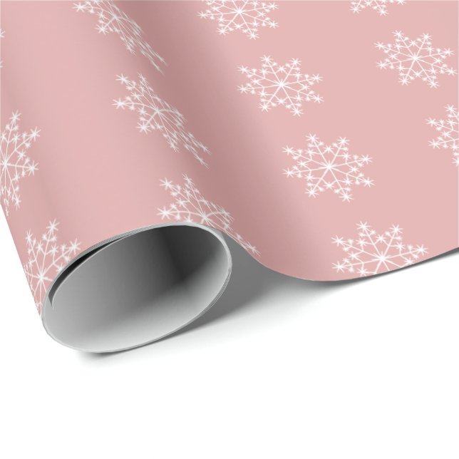 Papel De Presente Floco de neve Natal Xmas Pastel Férias de Natal Ro (Ponta do rolo)