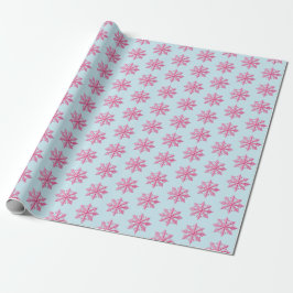 Papel De Presente Floco de neve rosa