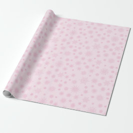 Papel De Presente Floco de neve rosa