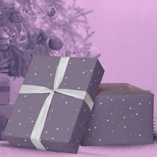 Papel De Presente Floco de Neve Roxo Inverno Natal Férias