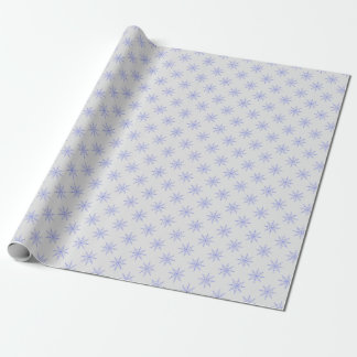 Papel De Presente Floco de neve simples, azul e Cinza