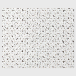 Papel De Presente Flocos de Neve Amarelo-Ouro