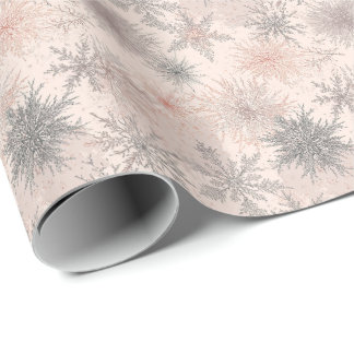 Papel De Presente Flocos de Neve Antigos Gelados