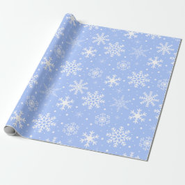 Papel De Presente Flocos de neve azuis