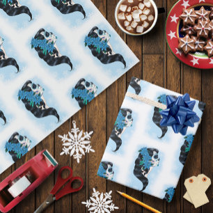 Papel De Presente Flocos de neve azuis de açúcar azul de inverno