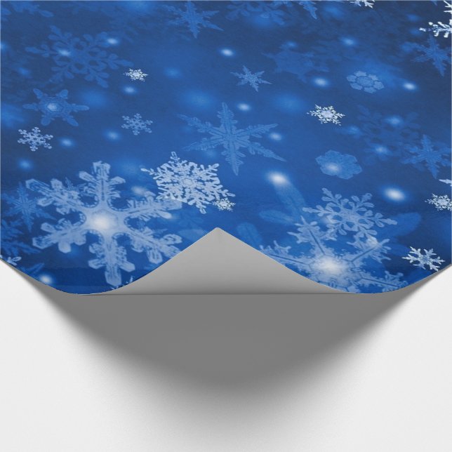 Papel De Presente Flocos de neve azuis/Molho de presente de Natal (Ponta)
