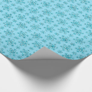 Papel De Presente Flocos de neve azuis-PAPEL DE MOLA