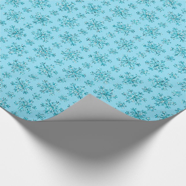 Papel De Presente Flocos de neve azuis-PAPEL DE MOLA (Ponta)