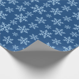 Papel De Presente Flocos de neve azuis para Férias Festivas, Present