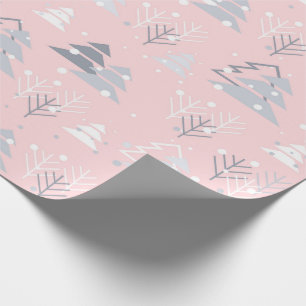 Papel De Presente Flocos de neve brancos de Natal de Natal Modernos