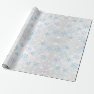 Papel De Presente Flocos de neve coloridos em branco