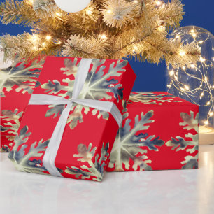 Papel De Presente Flocos de neve com aquarelas, Cores Mágicas