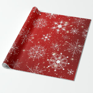 Papel De Presente Flocos de neve com aspecto branco