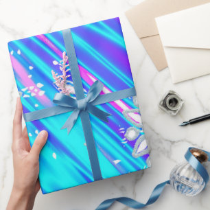 Papel De Presente Flocos de neve com brilho