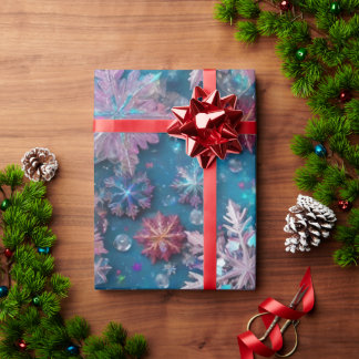 Papel De Presente Flocos de neve congelados