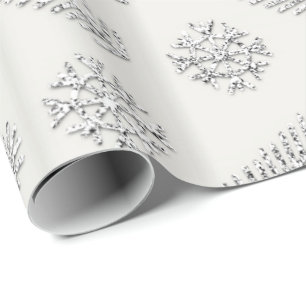 Papel De Presente Flocos de neve cor-de-rosa dos feriados da árvore